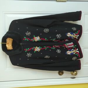 Christmas Sweater. Long sleeve. Full zip. Size 1X.
